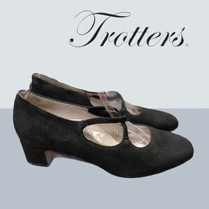 Trotters Black Suede Leather Pumps 7.5 7.5N